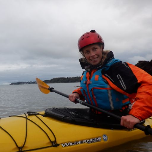 Rachel, our first aid trainer, in a kayak